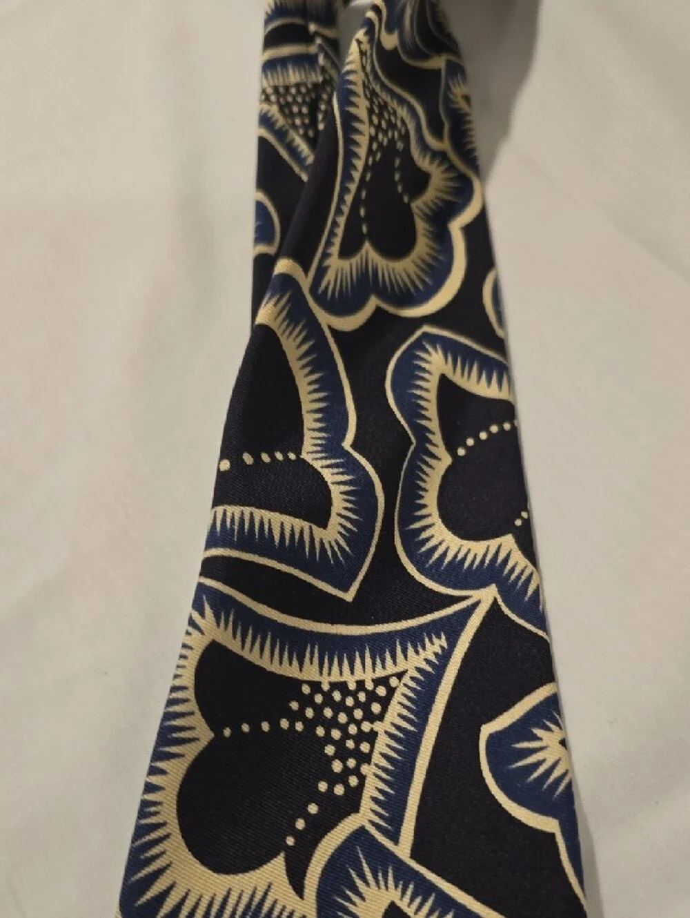 Polo by Ralph Lauren Navy and Cream Floral Silk Tie